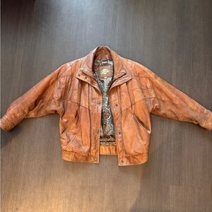 Vintage Adventure Bound 3M Thinsulate Brown Leather Bomber Jacket